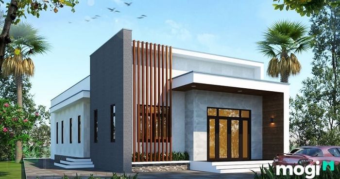Dù nhà mái bằng khá đơn giản nhưng thực tế lại mang một vẻ hiện đại và tinh tế.