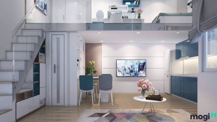 Mẫu thiết kế phòng trọ 30m2 với sắc xanh tươi mát