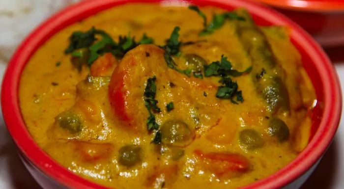 Navratan korma, the 'nine gem' vegetable curry, is a must-try when dining at Raaz.