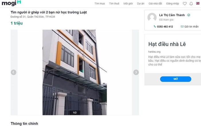 Cần tìm một nữ ở ghép gần trường ĐH Luật, đường số 31, Phường Hiệp Bình Phước, Quận Thủ Đức, TP.HCM