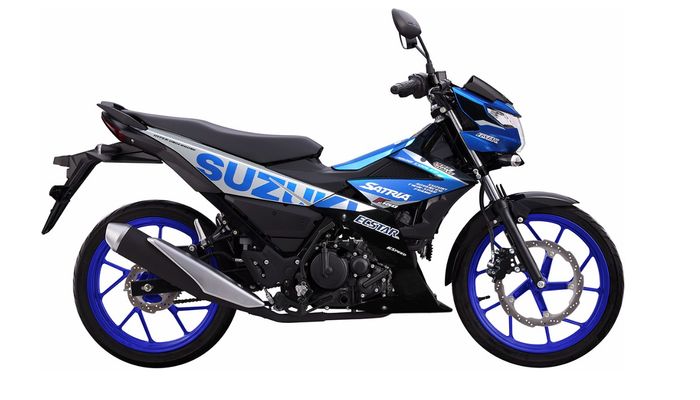 Suzuki Satria F150 2024 – Màu xanh bạc kết hợp đen sang trọng