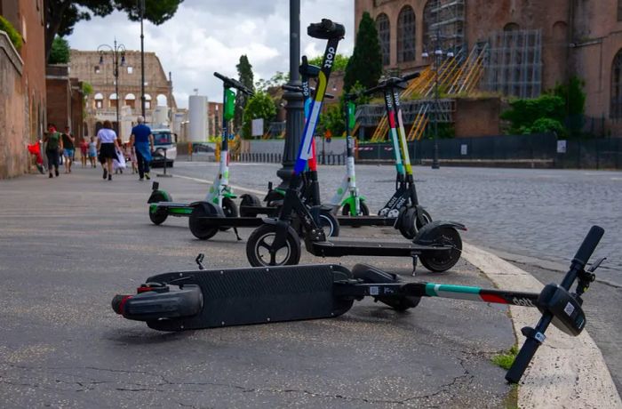 Authorities report that just 2% of the 14,000 rental scooters in Rome are actually being used on a daily basis.