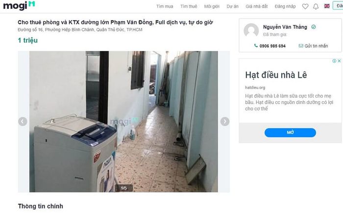 Cho thuê phòng và ký túc xá tại đường Phạm Văn Đồng, đầy đủ dịch vụ, tự do giờ giấc.