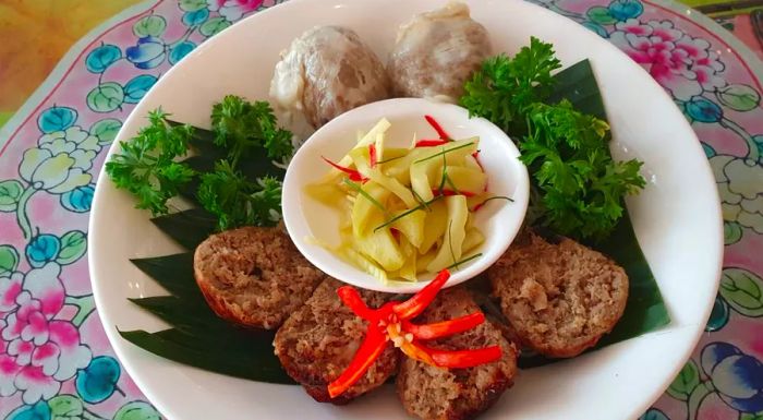 Hati babi bungkus is a difficult dish to prepare but a delight to eat.