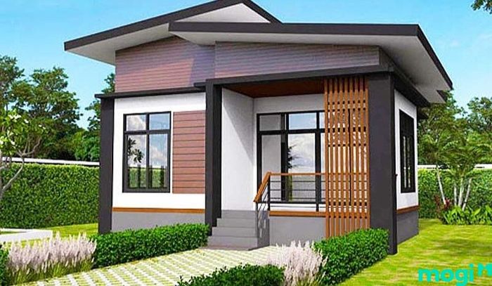 Mẫu nhà nhỏ đẹp 30m2 với sân vườn tươi mới, xanh mát