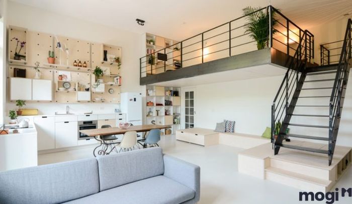 Mẫu nhà 30m2 có gác lửng, tiết kiệm không gian và tối ưu hóa công năng.
