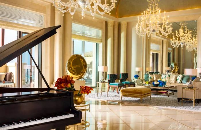 Classic elegance and timeless charm define the exclusive Royal Suite at Four Seasons Dubai.