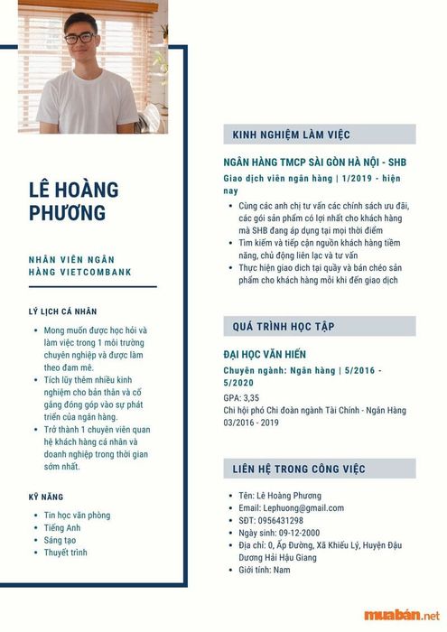 Mẫu CV ngân hàng Vietcombank