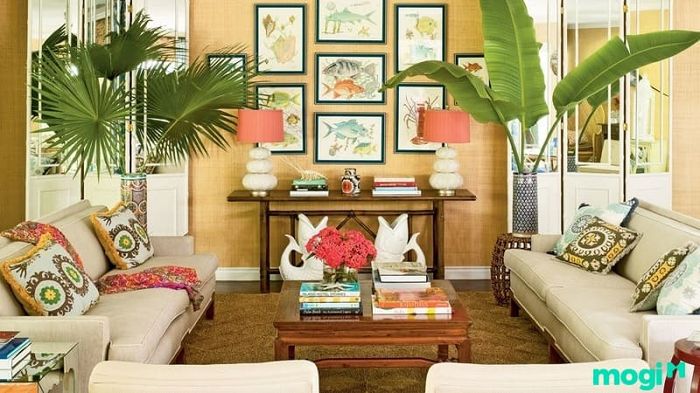Màu sắc đặc trưng của phong cách Tropical bao gồm những tông màu thiên nhiên và tươi mát, mang lại cảm giác gần gũi với thiên nhiên.