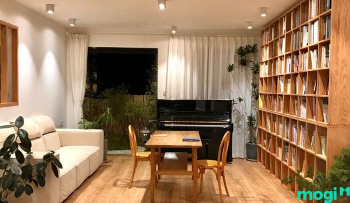 Mẫu 2 cho phòng đọc sách kết hợp với phòng khách, mang đến không gian sống vừa tiện nghi vừa phong cách.