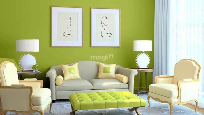 Mệnh Mộc sơn nhà màu gì? Phòng khách phối màu xanh lá cho gia chủ mệnh Mộc