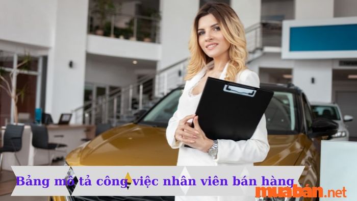 Mô tả công việc nhân viên bán hàng
