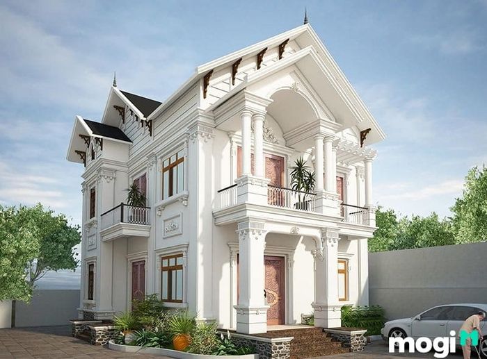 Mẫu 2: Cột chân nhà tân cổ điển với thiết kế tinh tế