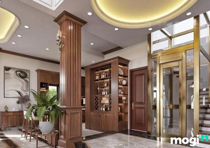 Mẫu 2: Cột chân nhà gỗ, phong cách tinh tế và sang trọng
