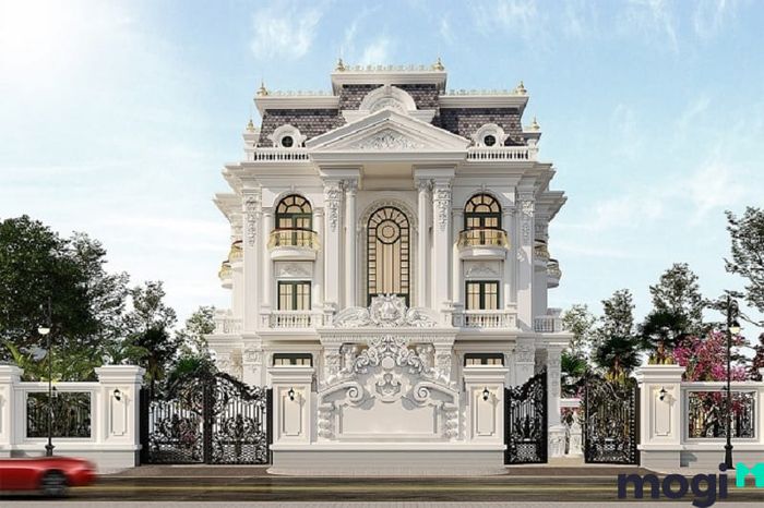 Mẫu 4: Cột chân nhà tân cổ điển với thiết kế sang trọng