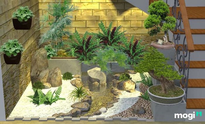 tiểu cảnh hòn non bộ đơn giản