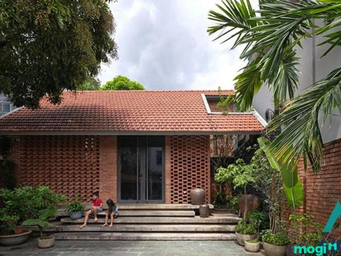 nhà cấp 4 với thiết kế gạch mộc