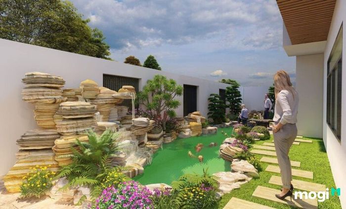 tiểu cảnh hòn non bộ đơn giản