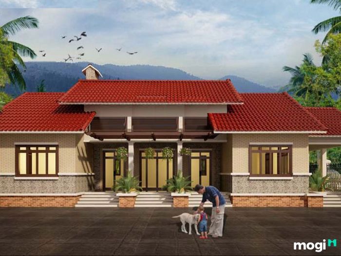 Nhà 5 gian 2 chái theo phong cách hiện đại