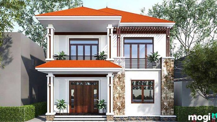 Nhà ống 2 tầng mái ngói truyền thống