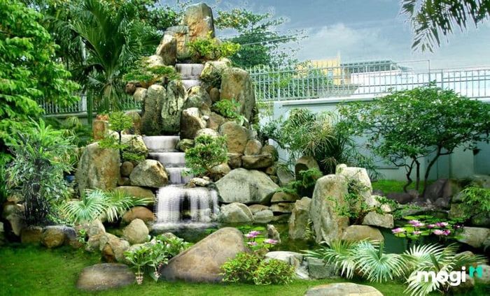 tiểu cảnh hòn non bộ đơn giản