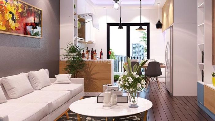 Mẫu thiết kế căn hộ 30m2 với tông màu sáng giúp không gian sống tươi mới và dễ chịu