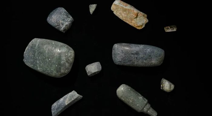 Axes recovered from the site, dating from 1,000-700 BC, along with other precious items, were also unearthed.