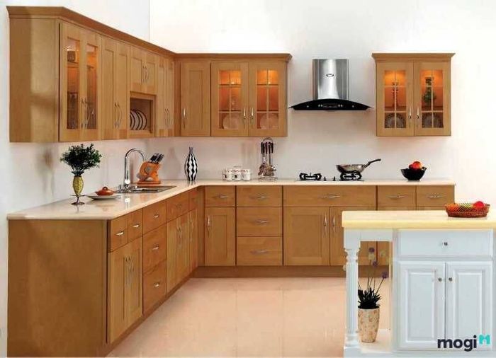 Không gian nhà bếp mở không chỉ giúp thông thoáng mà còn rất hợp phong thủy, tạo sự cân bằng và mang lại vận khí tốt cho gia đình.