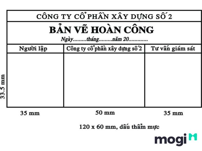 Mẫu bản vẽ hoàn công