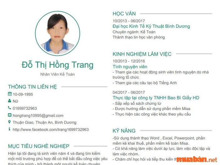 Cung cấp thông tin cá nhân trên CV