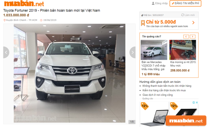 giá xe Fortuner