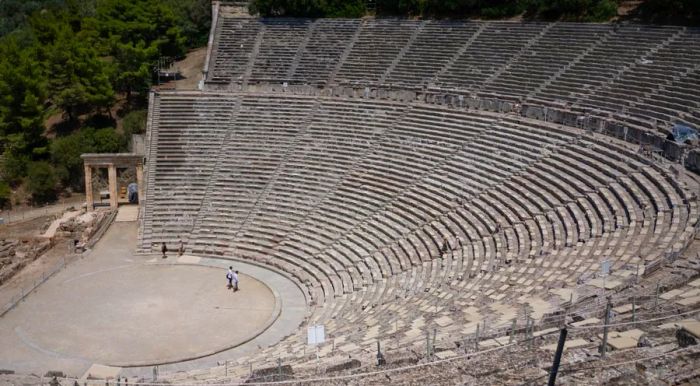 Many historical sites, like the ancient Epidaurus theater, remain almost empty.