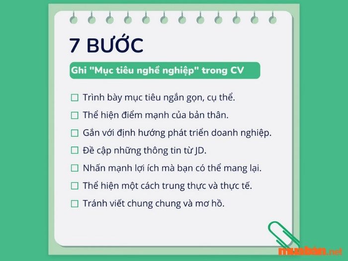Nêu mục tiêu nghề nghiệp trong CV