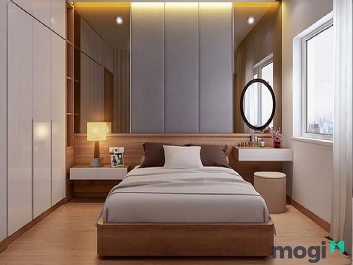 Việc bố trí ánh sáng hợp lý không chỉ làm cho phòng ngủ trông rộng rãi mà còn mang lại lợi ích cho sức khỏe, giúp không gian thêm thoáng đãng và dễ chịu.