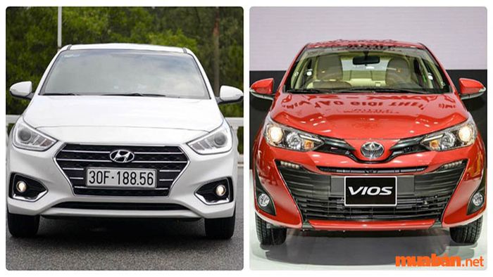 So sánh chi tiết xe Vios và Accent