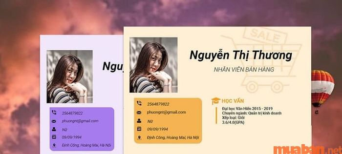 CV nhân viên bán hàng cần phải có đầy đủ thông tin cá nhân.