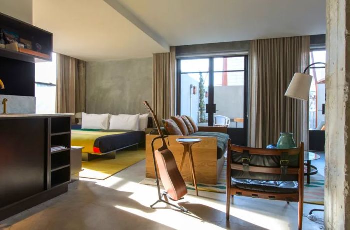 The stylish Ace Hotel in Downtown Los Angeles occupies a 1927 art deco building.