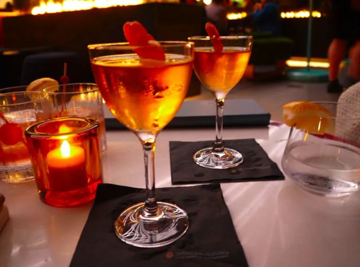 The 1100 Feet, a Scotch-based cocktail, is the best-seller at Spire 73.