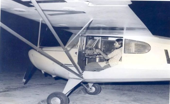 The university launched its Gliding & Flying Club in the 1960s. Former student Chanda Agarwala (then Chanda More) is seen in the pilot seat during a training session more than forty years ago.