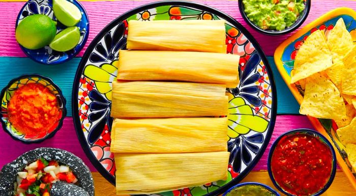 Tamales are a beloved dish, particularly enjoyed during the Christmas season.