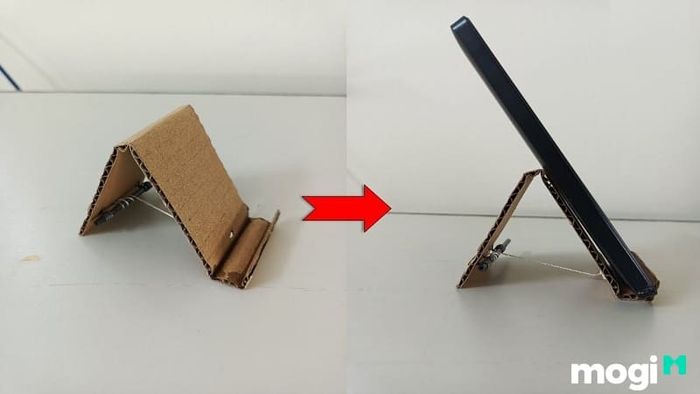 Mẫu 1: Tái chế giấy thành giá đỡ điện thoại
