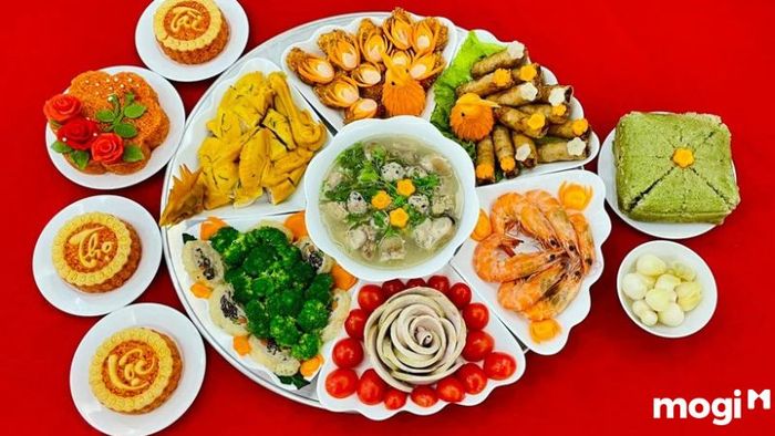 Mâm cơm cúng trong lễ nhập trạch