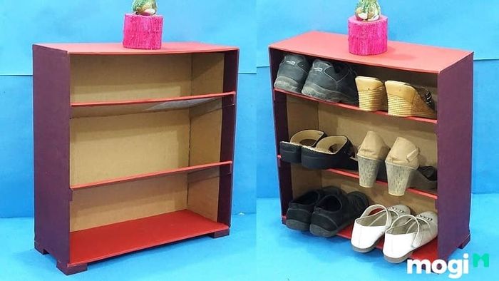 Mẫu 1: Sản phẩm tái chế từ giấy - Kệ giày tiện dụng