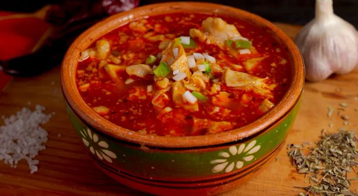 Beef tripe is the star ingredient in the rich and flavorful menudo, a comforting soup known for its restorative qualities.