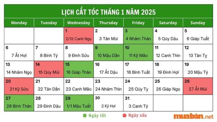 Ngày Tốt Cắt Tóc 1/2025 - Chọn Ngày May Mắn Để Tóc Suôn Mượt