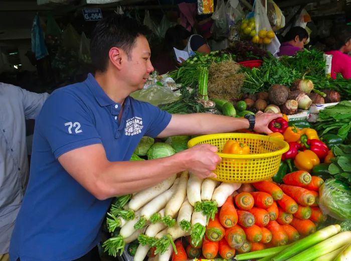 Chef Justin Kam frequents Phsar Thmei, also known as Central Market, for his ingredients.