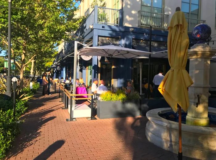 Social Bird in California offers two separate outdoor dining areas, ensuring plenty of space for social distancing.