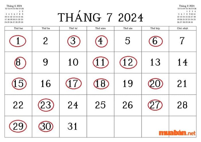 Danh sách những ngày nên tránh khi mua xe trong tháng 7