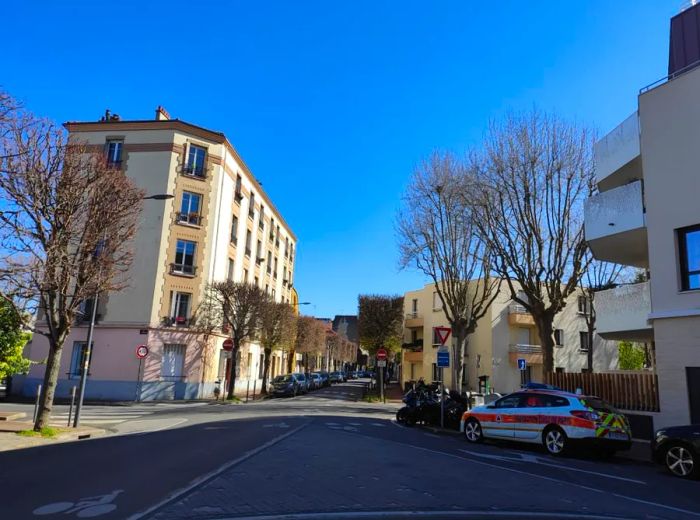 A view down my empty street.