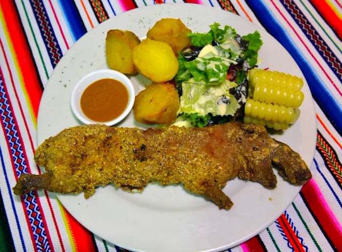 Don’t judge it until you’ve tasted it – deep-fried guinea pig is surprisingly delicious.